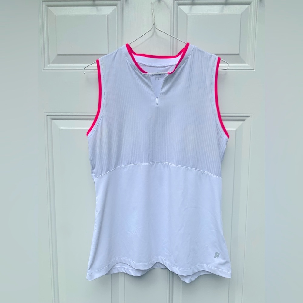 Prince White Sleeveless Polo Tank Top